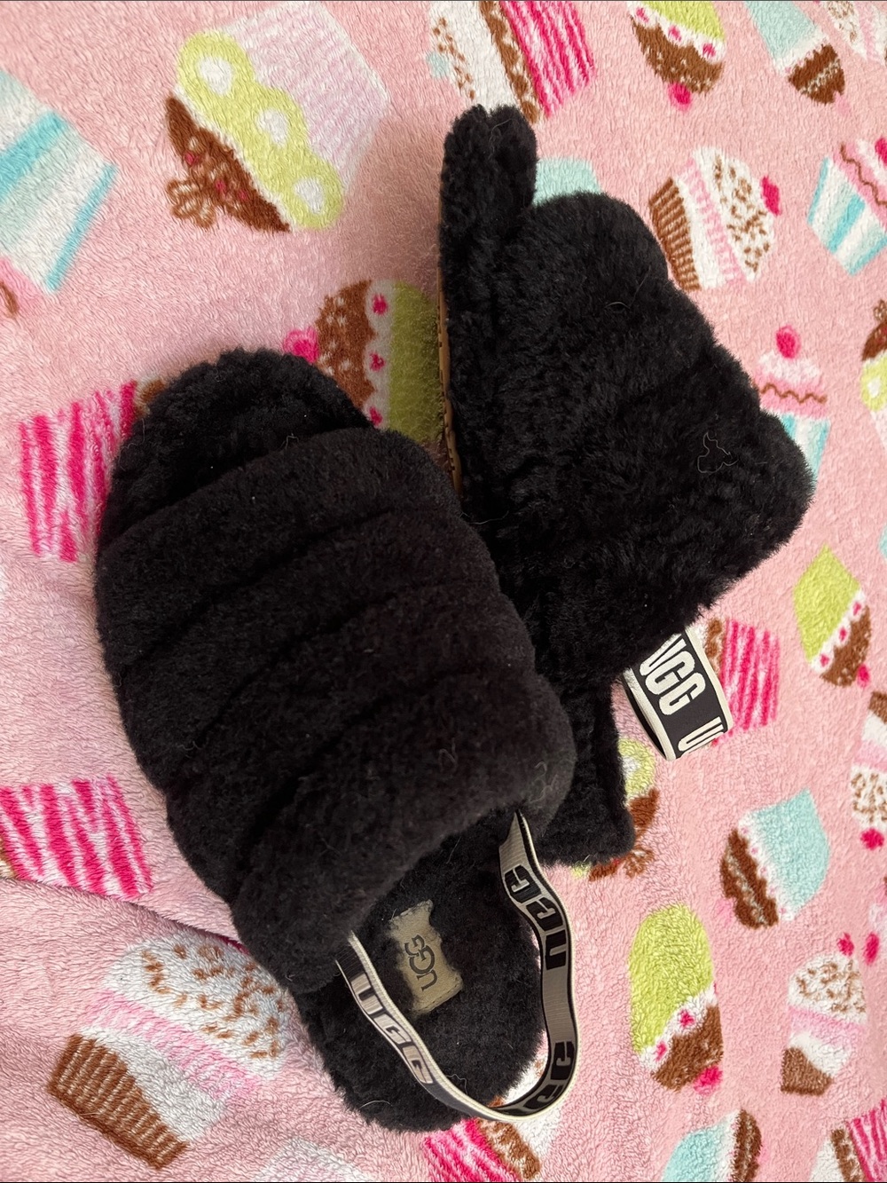 UGG Black Faux-Shearling Slide